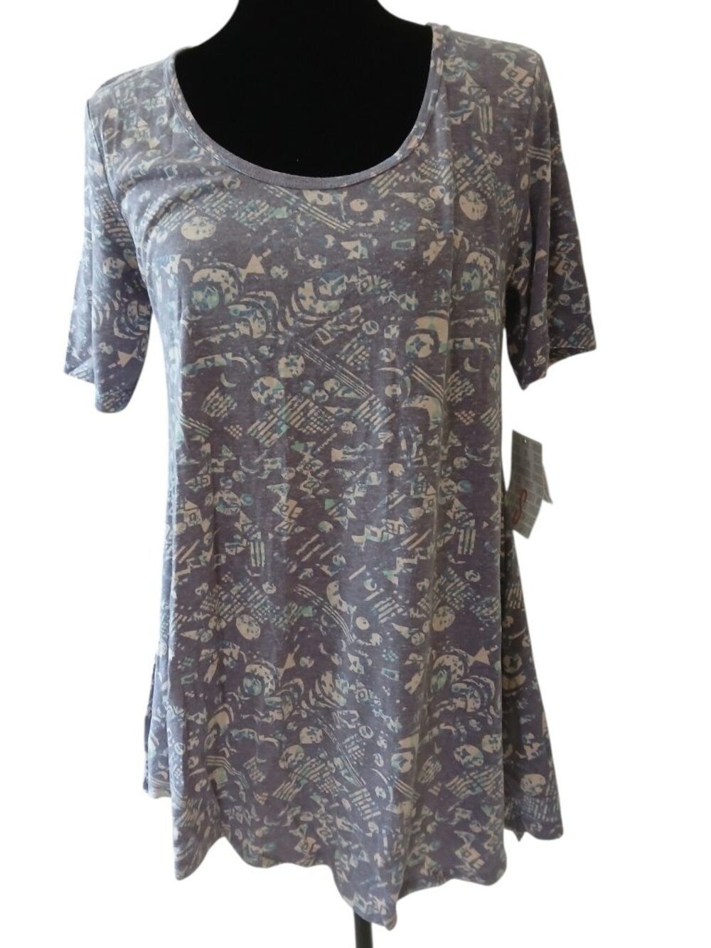 LuLaRoe PERFECT T pale Purple design Scoop Neck Short Sleeve Womens Size S  #21